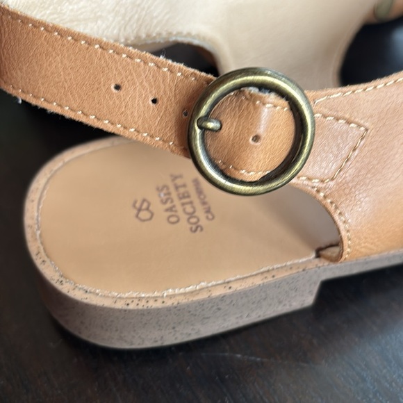 Oasis Society Kylie studded cross band Tan Sandals man made upper 9 - Picture 4 of 6